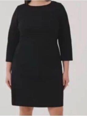 SPANX Black Shift Dress with 3/4 Sleeves